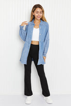 Load image into Gallery viewer, Zenana Sunflower Fields Full Size Chambray Button-Up Swing Tunic
