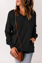 Load image into Gallery viewer, V-Neck Dropped Shoulder Sweatshirt
