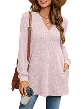 Load image into Gallery viewer, Slit Notched Pocketed Long Sleeve T-Shirt
