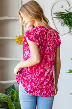 Load image into Gallery viewer, Heimish Full Size Printed Ruffle Cap Sleeve Top
