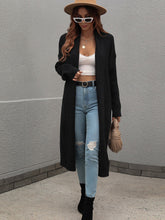 Load image into Gallery viewer, Waffle Knit Open Front Duster Cardigan With Pockets
