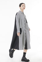 Load image into Gallery viewer, Printed Two-Tone Button Down Shirt Dress
