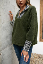 Load image into Gallery viewer, Snakeskin Print Sherpa Quarter-Zip Sweatshirt
