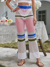 Load image into Gallery viewer, Color Block Openwork Knit Pants
