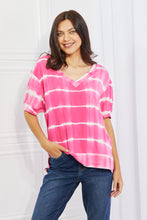 Load image into Gallery viewer, Yelete Full Size Oversized Fit V-Neck Striped Top
