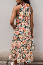 Load image into Gallery viewer, Printed Tiered Pocketed Mock Neck Midi Dress
