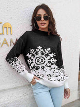 Load image into Gallery viewer, Snowflake Pattern Mock Neck Sweater
