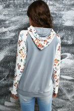 Load image into Gallery viewer, Printed Drawstring Detail Raglan Sleeve Hoodie
