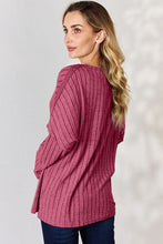 Load image into Gallery viewer, Basic Bae Full Size Ribbed Half Button Long Sleeve T-Shirt
