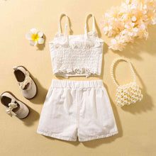 Load image into Gallery viewer, Contrast Stitching Bow Detail Cami and Shorts Set
