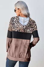 Load image into Gallery viewer, Leopard Color Block Hoodie
