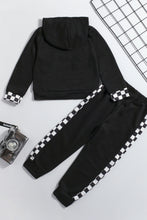 Load image into Gallery viewer, Boys F1 Graphic Hoodie and Side Gingham Pants Set
