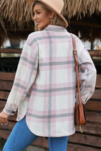 Load image into Gallery viewer, Plaid Dropped Shoulder Pocket Shacket

