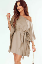 Load image into Gallery viewer, Tie Waist One-Shoulder Mini Dress
