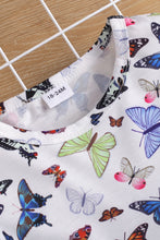 Load image into Gallery viewer, Girls Butterfly Pattern Dress and Pants Set
