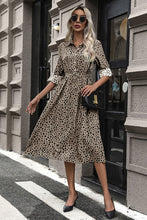 Load image into Gallery viewer, Polka Dot Tied Button Up Dress
