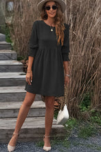 Load image into Gallery viewer, Round Neck Lantern Sleeve Mini Dress
