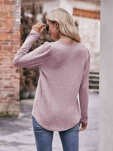 Load image into Gallery viewer, Double Take Pleated Detail Curved Hem Long Sleeve Top

