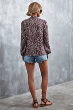Load image into Gallery viewer, Printed Tie Neck Puff Sleeve Blouse
