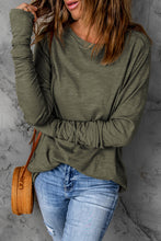 Load image into Gallery viewer, Thumbhole Long Sleeve Round Neck Top
