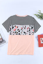 Load image into Gallery viewer, Plus Size Mixed Print Color Block T-Shirt
