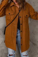 Load image into Gallery viewer, Button Down Longline Shirt Jacket with Pockets
