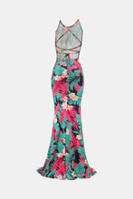 Load image into Gallery viewer, Botanical Print Halter Neck Crisscross Dress
