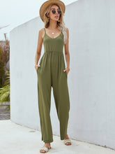 Load image into Gallery viewer, Adjustable Spaghetti Strap Jumpsuit with Pockets
