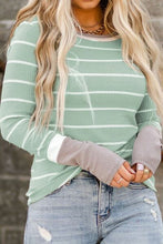 Load image into Gallery viewer, Striped Round Neck Long Sleeve T-Shirt

