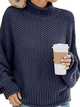 Load image into Gallery viewer, Turtleneck Dropped Shoulder Sweater
