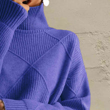 Load image into Gallery viewer, Geometric Turtleneck Long Sleeve Sweater
