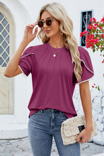 Load image into Gallery viewer, Round Neck Petal Sleeve T-Shirt
