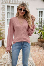 Load image into Gallery viewer, Eyelet Lace Trim Flounce Sleeve Blouse
