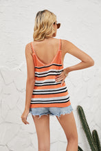 Load image into Gallery viewer, Striped Eyelet Sleeveless Knit Top
