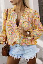Load image into Gallery viewer, Printed Frill Flounce Sleeve Shirt
