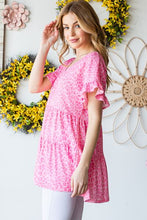 Load image into Gallery viewer, Heimish Full Size Leopard Ruffle Trim Short Sleeve Top
