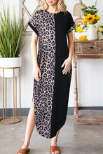 Load image into Gallery viewer, Leopard Color Block Split Dress
