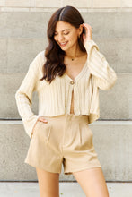 Load image into Gallery viewer, POL Hear Me Out Semi Cropped Ribbed Cardigan in Oatmeal
