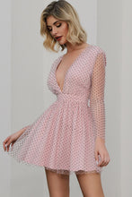 Load image into Gallery viewer, Polka Dot Deep V Mini Tulle Dress
