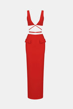 Load image into Gallery viewer, Deep V Tie Back Bralette and Split Maxi Skirt Set
