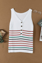 Load image into Gallery viewer, V Neck Striped Pattern Knit Tank
