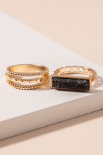 Load image into Gallery viewer, Rectangle Stone Ring Set
