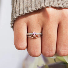 Load image into Gallery viewer, Heart Number 8 Zircon Double-Layered Ring
