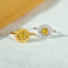 Load image into Gallery viewer, Sunflower Zircon 925 Sterling Silver Ring
