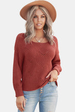 Load image into Gallery viewer, Drop Shoulder Round Neck Sweater
