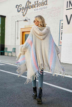 Load image into Gallery viewer, Color Block Fringe Detail Poncho
