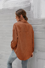 Load image into Gallery viewer, Button Front Drop Shoulder Corduroy Blouse
