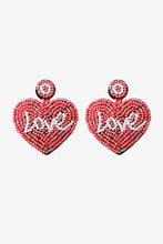 Load image into Gallery viewer, LOVE Beaded Heart Earrings
