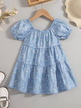 Load image into Gallery viewer, Girls Ditsy Floral Tiered Dress
