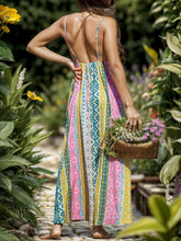 Load image into Gallery viewer, Backless Printed Surplice Cami Dress

